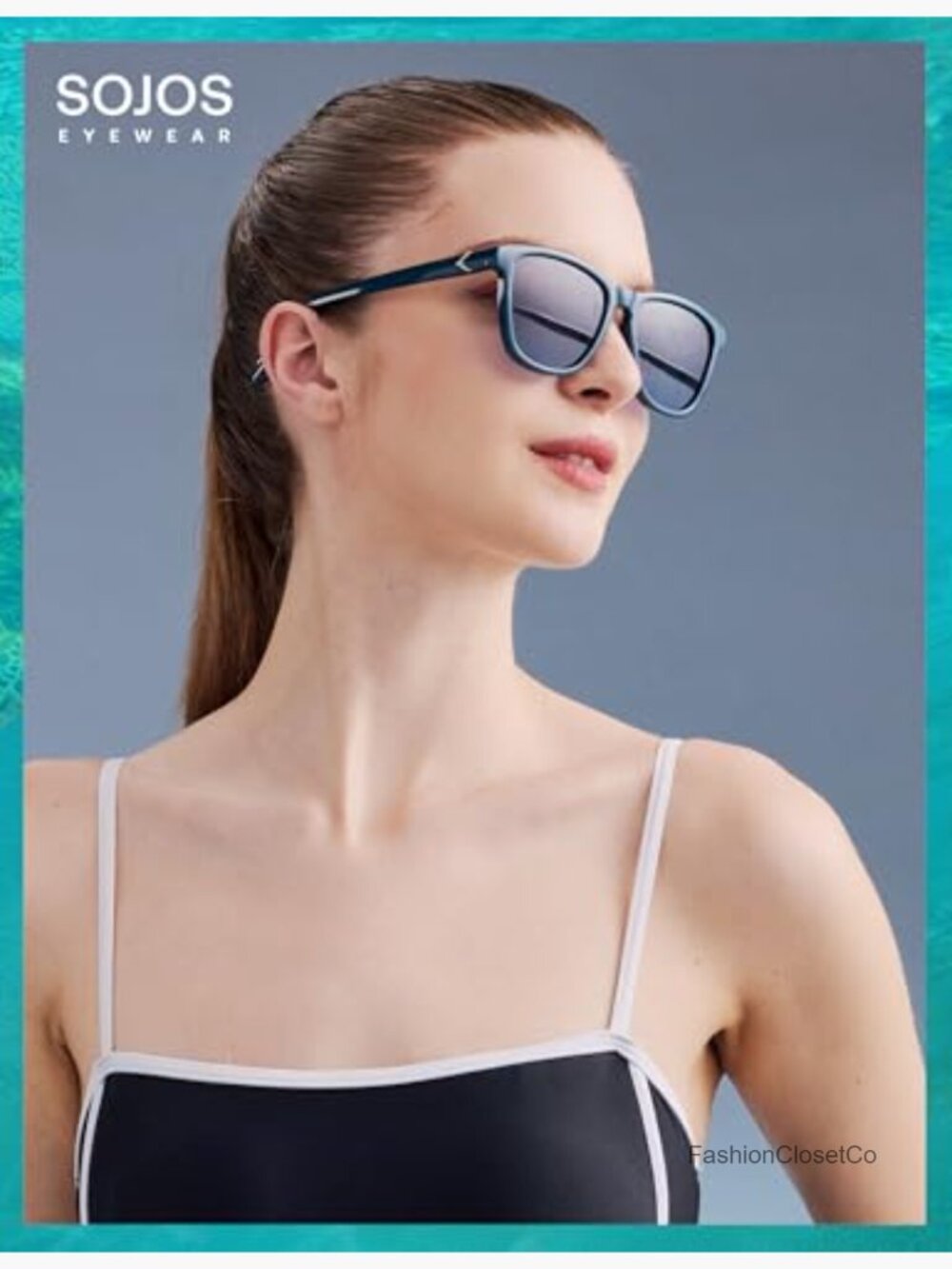 Eco-Friendly Recycled Plastic Polarized Rectangular Sunglasses - Picture 6 of 7